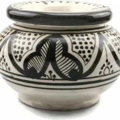 Cadeaubazaar.nl Asbak Zwart / Wit H 10 Cm Ø 15 Cm