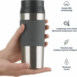 Blumtal Thermosbeker Classic - Lekvrij, BPA-Vrij En Vaatwasserbestendig - Hoge Kwaliteit Thermosfles Met Quick-Press Sluiting - Travel Mug 500 Ml - Donker Oceaan Blauw - Blauw -WMF Shop 550x499 4