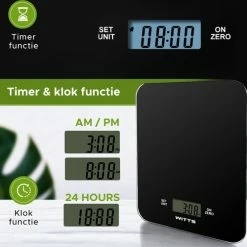 Witts Digitale Precisie Keuken Weegschaal – 1gr Tot 15 Kg – Tarra Functie – Elektrisch – Zwart -WMF Shop 550x500