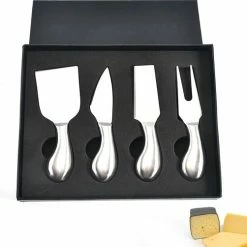 Merkloos Kaasmessen Set - RVS - 4 Stuks - Neutraal