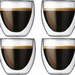 Mastersøn Dubbelwandige Koffieglazen - Set Van 4 - Dubbelwandige Glazen - Theeglazen - 160ML - 160 ML - Cappuccino - Thee - Espresso - Caffè Lungo - Ook Geschikt Voor Krups, Senseo & Nespresso