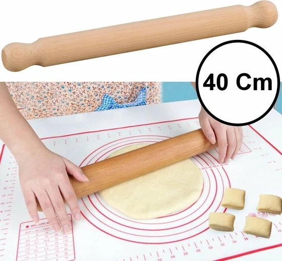 Merkloos Deegroller Rolstok - Italiaanse Pizza Roller - FSC® Beukenhout Antikleef - 40x4x4 Cm - Deegrolstok Pizza & Deeg- Rolgedeelte 30xØ3 3 Merkloos Deegroller Rolstok - Italiaanse Pizza Roller - FSC® Beukenhout Antikleef - 40x4x4 Cm - Deegrolstok Pizza & Deeg- Rolgedeelte 30xØ3
