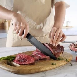 PAUDIN RC3 Professioneel RVS Keramisch Gecoat Vleesmes 20 Cm - Vlijmscherp Keukenmes Gemaakt Van Hoogwaardig Roestvast Duits Carbonstaal - Zwarte Non-Stick Keramische Coating - Extra Hygiënisch -WMF Shop 550x513 3