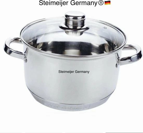 Steinmeijergermany Steinmeijer Stoompannenset RVS 6L- Ø 26 Cm - 3-delig - Voorzien Van 6-Laags Bodem 5 Steinmeijergermany Steinmeijer Stoompannenset RVS 6L- Ø 26 Cm - 3-delig - Voorzien Van 6-Laags Bodem - Afbeelding 3