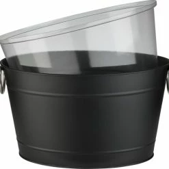 APS-Germany® Wijnkoeler Met Lekbak En Handvaten - IJsemmer - Bierkoeler - Champagne Koeler - Champagne Emmer - Metaal - Zwart - 11 Liter -WMF Shop 550x517 5