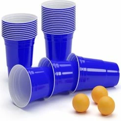 BeerCup Williams Blue Party Beer Pong - Drankspel - 50 X Party Bekers - 473 Ml - 3x Bal