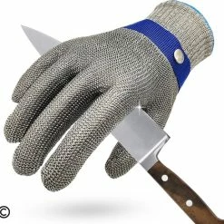 TEN® - RVS Oesterhandschoen Maat M Met Binnenhandschoen + Recepten EBook & Giftcard - Slagershandschoen - Snijbestendige Vlees Handschoenen - Oester Vis Seafood - Giftset/Cadeauverpakking