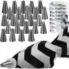 Ariko Slagroom Garneer Spuitzak Met 24 RVS Spuitmondjes – Herbruikbaar – Siliconen Spuit Zak Voor Decoratie Van Patisserie – Taartdecoratie – Rozetjes Opspuiten -WMF Shop 550x546 2