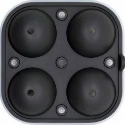 Nevi Silicone Ijsblokjesvorm Met Deksel - Ijsballen Voor Gin Of Whisky - 4 Grote Ronde Ijsballen Ø 6cm - Zwart -WMF Shop 550x546 9