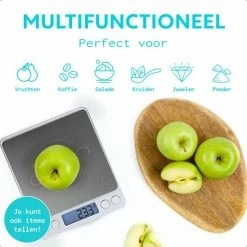 SOEM Products SOEM® Keukenweegschaal Digitaal Met Kom En Witte Maatlepel Set – Compacte Precisie Weegschaal 0.1 Gram – Koffie Weegschaal – RVS Weegschaal – Tarra Functie | Black Friday 2022 - Sinterklaas - Kerst -WMF Shop 550x549 4