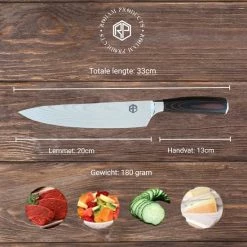 Roham Products RP Professioneel Japans Koksmes – 20cm - Inclusief Mesbeschermer – RVS Lemmet - Handvat Van Pakkahout - Geleverd In Geschenkdoos -WMF Shop 550x550 104