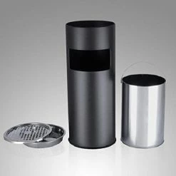 SONGMICS Staande Asbak Met Afvalbak - Sigarettenbak - Buitenasbak Met Prullenbak - Peukenpaal -WMF Shop 550x550 113