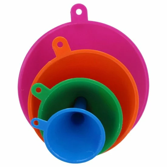 Merkloos Premium 4-Delige Trechter Set – 11cm, 9 Cm, 7 Cm, 5,5 Cm | Trechters In Verschillende Formaten Met Hoge Rand | Olie Zuur En Brandstofbestendig | Multicolor | Voor Snelle Overdracht Van Vloeistoffen, Olie, Water En Droge Stoffen En Poeders | Voor Gebr 6 Merkloos Premium 4-Delige Trechter Set – 11cm, 9 Cm, 7 Cm, 5,5 Cm | Trechters In Verschillende Formaten Met Hoge Rand | Olie Zuur En Brandstofbestendig | Multicolor | Voor Snelle Overdracht Van Vloeistoffen, Olie, Water En Droge Stoffen En Poeders | Voor Gebr - Afbeelding 4