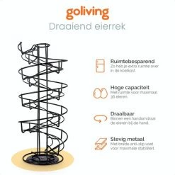 Goliving Eierrek - Eierhouder - Eiermand - Eieren Bewaren - Draaibaar - Ruimtebesparend - RVS - Zwart 14 Goliving Eierrek - Eierhouder - Eiermand - Eieren Bewaren - Draaibaar - Ruimtebesparend - RVS - Zwart -WMF Shop 550x550 178