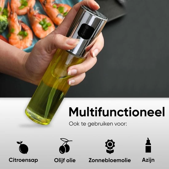 Dele® RVS Olijfolie Sprayer Met Accessoires – Cooking Spray – Bakspray – Olie Fles Spuit – Olieverstuiver Voor Keuken – 100ml 5 Dele® RVS Olijfolie Sprayer Met Accessoires – Cooking Spray – Bakspray – Olie Fles Spuit – Olieverstuiver Voor Keuken – 100ml - Afbeelding 3