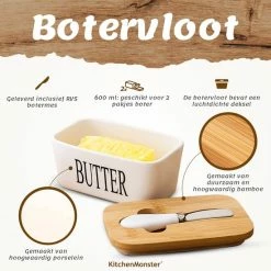 KitchenMonster® Botervloot Met Botermes - 600 Ml Botervlootje Vershouddoos Van Porselein En Bamboe - Botervloot Met Deksel Wit 10 KitchenMonster® Botervloot Met Botermes - 600 Ml Botervlootje Vershouddoos Van Porselein En Bamboe - Botervloot Met Deksel Wit -WMF Shop 550x550 234
