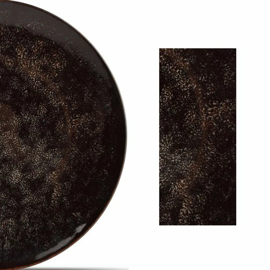 BonBistro GLAMOMAX'S Choice - Serviesset Black Hazy - Inclusief Koperkleurig Bestekset - 4 Persoons - Porselein - Zwarte Borden - Dinerborden - Bordenset 5 BonBistro GLAMOMAX'S Choice - Serviesset Black Hazy - Inclusief Koperkleurig Bestekset - 4 Persoons - Porselein - Zwarte Borden - Dinerborden - Bordenset - Afbeelding 3