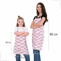 Merkloos Pedra Moeder Dochter Kookschort | Keukenschort Voor Kinderen En Moeder | Kinderschort - Moederschort - Wolken | Kookschort Met Zakken | Keukenschort Dames | Cadeutje- Kado -WMF Shop 550x550 249