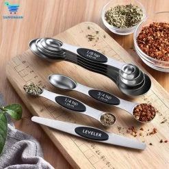 Dappermann | Luxe Magnetische Maatlepel Set Van 8 - Measuring Cups And Spoons - Maatschep RVS - Vast & Vloeibaar -WMF Shop 550x550 277