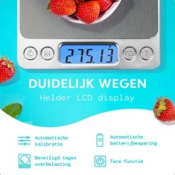 SOEM Products SOEM® Keukenweegschaal Digitaal Met Kom En Witte Maatlepel Set – Compacte Precisie Weegschaal 0.1 Gram – Koffie Weegschaal – RVS Weegschaal – Tarra Functie | Black Friday 2022 - Sinterklaas - Kerst -WMF Shop 550x550 293