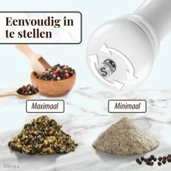 Dieux® - Peper En Zoutmolen Set - Zwart Wit - Zout Peper Kruiden - 2 Stuks - Instelbare Maalgraad - Duurzaam - Luxe Kwaliteit - Hervulbaar - Barbecue - BBQ - BBQ Accesoires - Sinterklaas Cadeautjes - Black Friday 2022 11 Dieux® - Peper En Zoutmolen Set - Zwart Wit - Zout Peper Kruiden - 2 Stuks - Instelbare Maalgraad - Duurzaam - Luxe Kwaliteit - Hervulbaar - Barbecue - BBQ - BBQ Accesoires - Sinterklaas Cadeautjes - Black Friday 2022 -WMF Shop 550x550 358