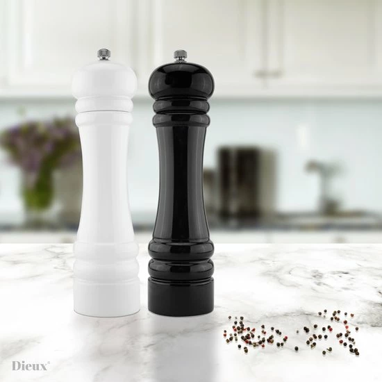 Dieux® - Peper En Zoutmolen Set - Zwart Wit - Zout Peper Kruiden - 2 Stuks - Instelbare Maalgraad - Duurzaam - Luxe Kwaliteit - Hervulbaar - Barbecue - BBQ - BBQ Accesoires - Sinterklaas Cadeautjes - Black Friday 2022 6 Dieux® - Peper En Zoutmolen Set - Zwart Wit - Zout Peper Kruiden - 2 Stuks - Instelbare Maalgraad - Duurzaam - Luxe Kwaliteit - Hervulbaar - Barbecue - BBQ - BBQ Accesoires - Sinterklaas Cadeautjes - Black Friday 2022 - Afbeelding 4