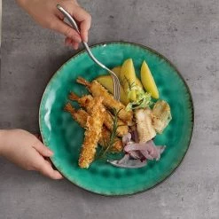 Merkloos Combiservies, 24-delig Coco Tafelservies Van Aardewerk, Raku Glazuur Effect Serviesset, Bevat Mueslikommen, Dessertborden En Dinerborden Voor 8 Personen In Vintage Look, Groen -WMF Shop 550x550 383