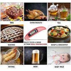 Gohh® Gohh Digitale Vleesthermometer - Kookthermometer - Suikerthermometer - Inklapbare Sonde - BBQ Thermometer - LCD Scherm - Meter Tot 300 °C - Rood -WMF Shop 550x550 390