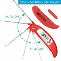 Gohh® Gohh Digitale Vleesthermometer - Kookthermometer - Suikerthermometer - Inklapbare Sonde - BBQ Thermometer - LCD Scherm - Meter Tot 300 °C - Rood -WMF Shop 550x550 396