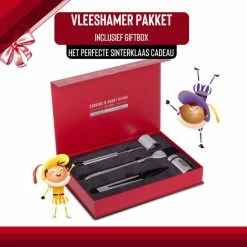Rednas Vleeshamer Pakket - Incl. Giftbox - Sinterklaas Cadeautjes - Vleesvermalser - BBQ Accessoires - Vleestang/Bakkwast/Kruidenpotje - RVS 304 -WMF Shop 550x550 417