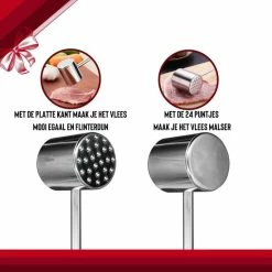 Rednas Vleeshamer Pakket - Incl. Giftbox - Sinterklaas Cadeautjes - Vleesvermalser - BBQ Accessoires - Vleestang/Bakkwast/Kruidenpotje - RVS 304 -WMF Shop 550x550 421