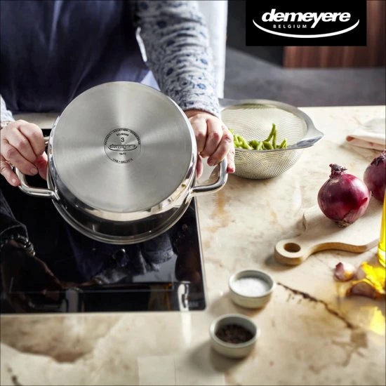 Demeyere Classico 3 Kookpan – Met Deksel – Inductie – RVS – 20 Cm – 3L 4 Demeyere Classico 3 Kookpan – Met Deksel – Inductie – RVS – 20 Cm – 3L - Afbeelding 2