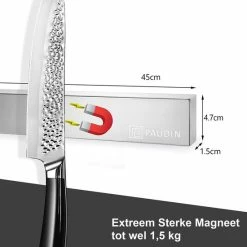 Paudin Premium Hygiënische Magneetstrip - Extra Lange 45 Centimeter Magnetische Messenhouder - Messenblok - Messenstrip- Black Friday - Sint En Kerst -WMF Shop 550x550 493