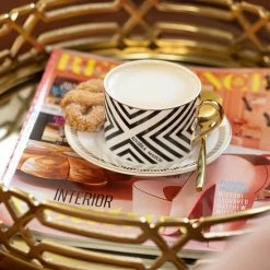 Riviera Maison Kop En Schotel - L'Avenue Chevron Cup & Saucer - Wit -WMF Shop 550x550 556