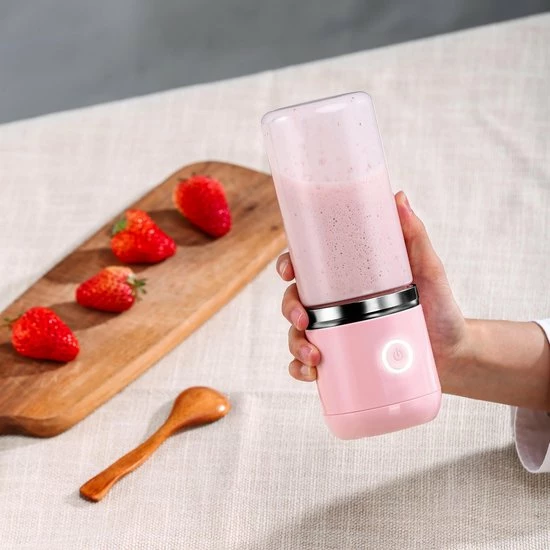 Blend In - Blender To Go - Smoothie Maker - Oplaadbare Mini Blender - Smoothies & Shakes - Draadloos & Draagbaar - Fruit Mixer - USB Oplaadbaar - 350ML - Roze 9 Blend In - Blender To Go - Smoothie Maker - Oplaadbare Mini Blender - Smoothies & Shakes - Draadloos & Draagbaar - Fruit Mixer - USB Oplaadbaar - 350ML - Roze - Afbeelding 7