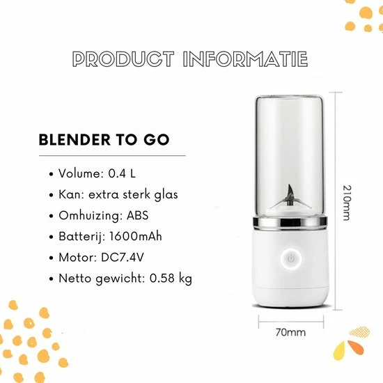 Blend In - Blender To Go - Smoothie Maker - Oplaadbare Mini Blender - Smoothies & Shakes - Draadloos & Draagbaar - Fruit Mixer - USB Oplaadbaar - 350ML - Roze 12 Blend In - Blender To Go - Smoothie Maker - Oplaadbare Mini Blender - Smoothies & Shakes - Draadloos & Draagbaar - Fruit Mixer - USB Oplaadbaar - 350ML - Roze - Afbeelding 10