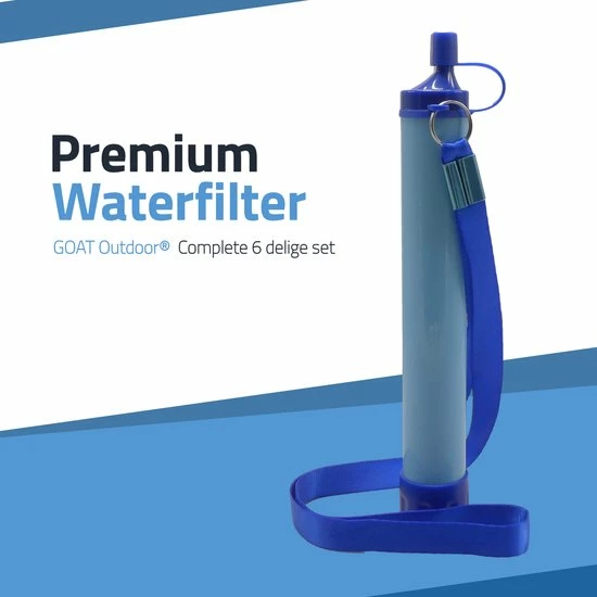 GOAT Outdoor® GOAT Outdoor Personal Waterfilter Straw - Complete Set - Water Filter - Survival - BPA-vrij 4 GOAT Outdoor® GOAT Outdoor Personal Waterfilter Straw - Complete Set - Water Filter - Survival - BPA-vrij - Afbeelding 2