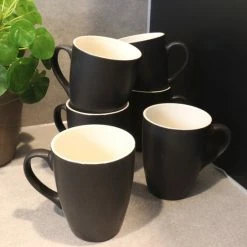 OTIX Koffiekopjes - Met Oor - Set Van 6 - Theekoppen - 340ml - Zwart - Keramiek -WMF Shop 550x550 628