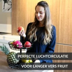 Chefarone Fruit Etagère - Fruitmand – Fruitschaal – Groentemand – Opberger – 2 Laags – Metaal - Zwart -WMF Shop 550x550 654