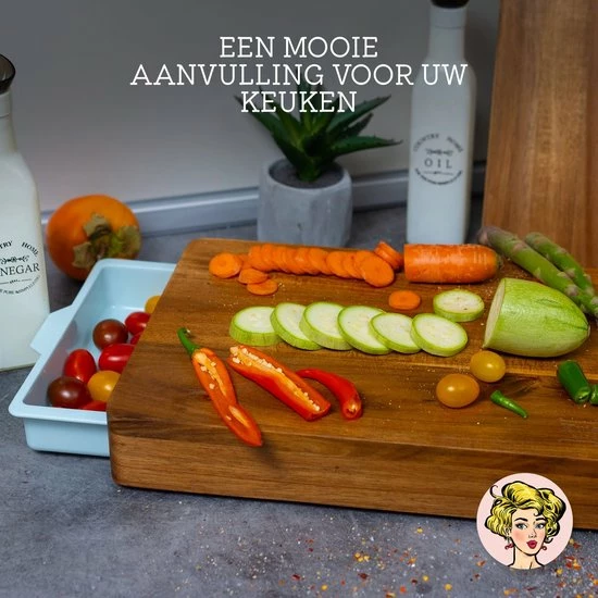 Kristies Kitchen Snijplank Met 2 Opvangbakken Kristie’s Kitchen - Borrelplank - Tapasplank - Antislip - Acacia 12 Kristies Kitchen Snijplank Met 2 Opvangbakken Kristie’s Kitchen - Borrelplank - Tapasplank - Antislip - Acacia - Afbeelding 10