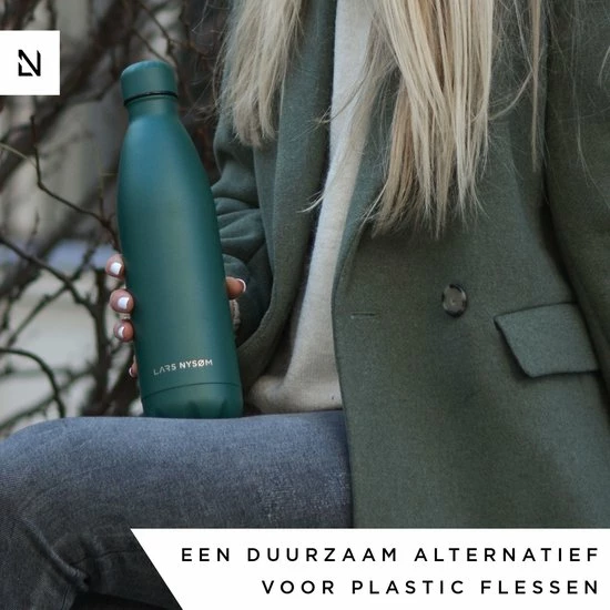 LARS NYSØM Roestvrijstalen Drinkfles 'Ivrig' 750ml Onyx Black 4 LARS NYSØM Roestvrijstalen Drinkfles 'Ivrig' 750ml Onyx Black - Afbeelding 2