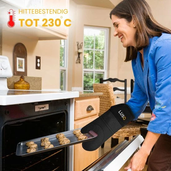 LUSQ® Ovenwanten - Ovenhandschoenen - Hittebestendig Tot 230 °C - Siliconen - Zwart - Koken - Keukenaccessoires - 2 Stuks 5 LUSQ® Ovenwanten - Ovenhandschoenen - Hittebestendig Tot 230 °C - Siliconen - Zwart - Koken - Keukenaccessoires - 2 Stuks - Afbeelding 3
