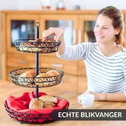 Chefarone Fruit Etagère - Fruitmand – Fruitschaal – Groentemand – Opberger – 3 Laags – Metaal - Zwart -WMF Shop 550x550 90