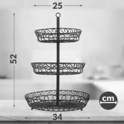 Chefarone Fruit Etagère - Fruitmand – Fruitschaal – Groentemand – Opberger – 3 Laags – Metaal - Zwart -WMF Shop 550x550 91