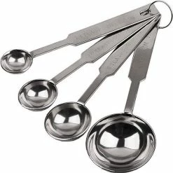 Krumble Maatlepels RVS Set Van 4 / Vaatwasserbestendig / Maatschepjes In De Maten 1.25/2.50/5/15ml - Staal