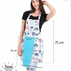 Merkloos Tulipa Keukenschort En Ovenwanten Set | Bakery | Kookschort - 55 X 75cm | Blauwe Handdoek - 30 X 50 | Keukenschort Dames | Keukenschort Voor Vrouwen | Katoen -WMF Shop 550x552 5