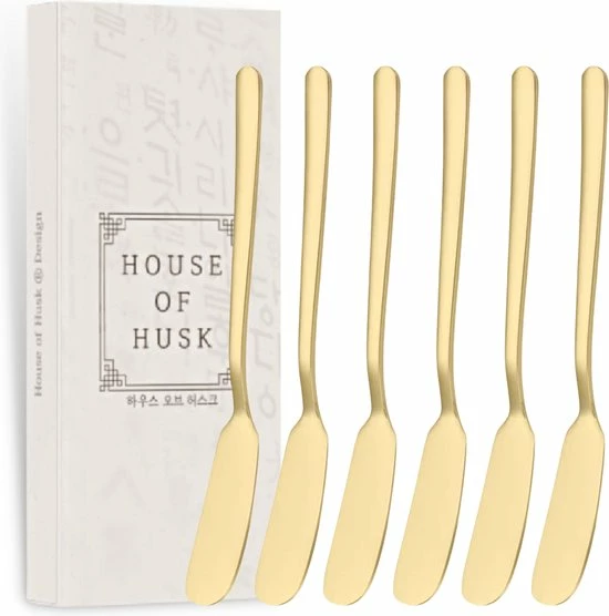 House Of Husk Botermesjes Set - Goud - RVS - Botermes - Smeermessen - Tapas Mesjes - 6 Stuks 9 House Of Husk Botermesjes Set - Goud - RVS - Botermes - Smeermessen - Tapas Mesjes - 6 Stuks - Afbeelding 7