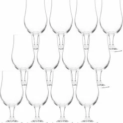 Merkloos 12x Bierglazen Op Voet 370 Ml - Speciaalbier Glazen Van 18 Cm