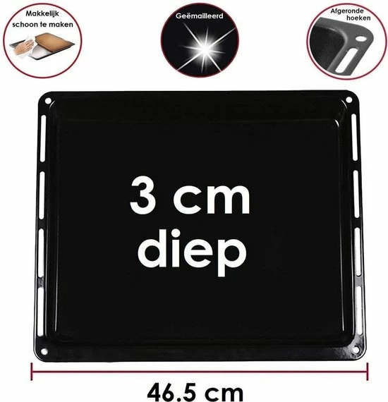 ICQN Oven Bakplaat Set - 2 Stuks - 460x370x30 Mm - Geëmailleerd 7 ICQN Oven Bakplaat Set - 2 Stuks - 460x370x30 Mm - Geëmailleerd - Afbeelding 5