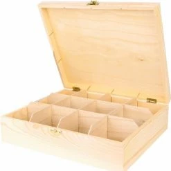 Laser&zaag 12 Vaks Theedoos - Houten Theedoos